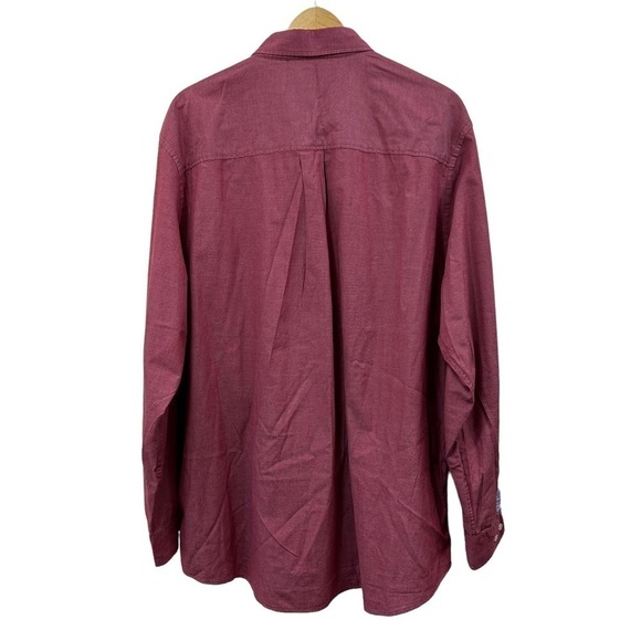 Men's Club Room Maroon Red Button Down Casual Dress Shirt, XXL - Picture 4 of 6